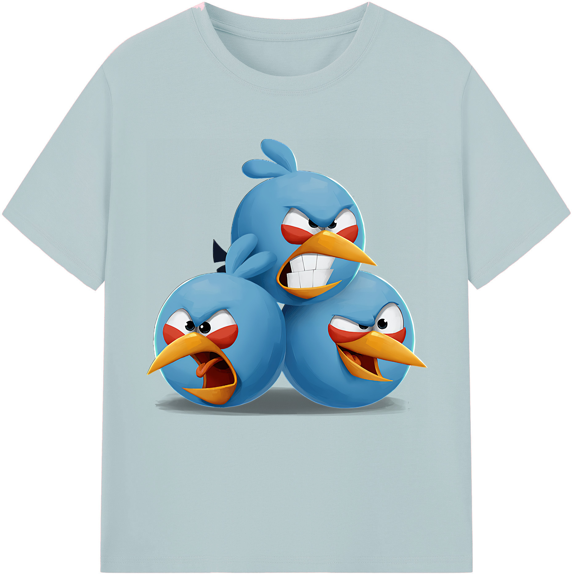 （画像用） Angry Birds アングリーバード 綿100％半袖Tシャツ（フロントプリント）